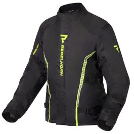Moto jakna za dež Rebelhorn Patrol black-fluo yellow